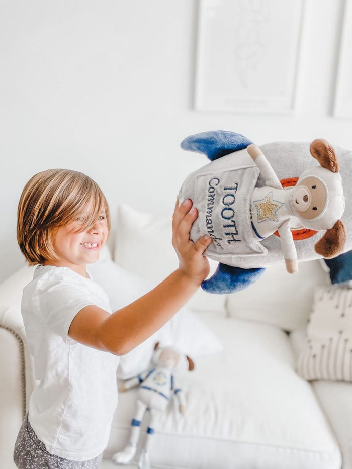 Tooth Commander Spaceship Pillow and Archie Astro Dog Doll Set