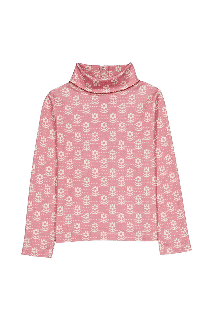 Twiggy Turtleneck in Snowdrop Rose