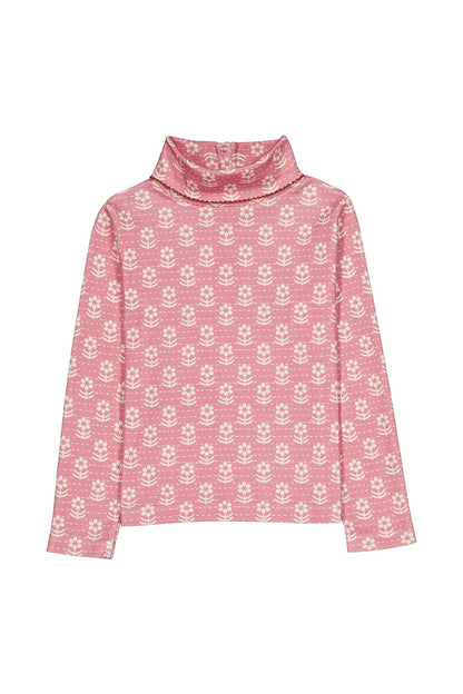 Twiggy Turtleneck in Snowdrop Rose