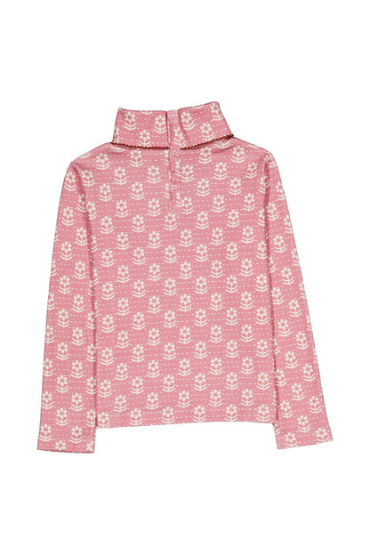Twiggy Turtleneck in Snowdrop Rose