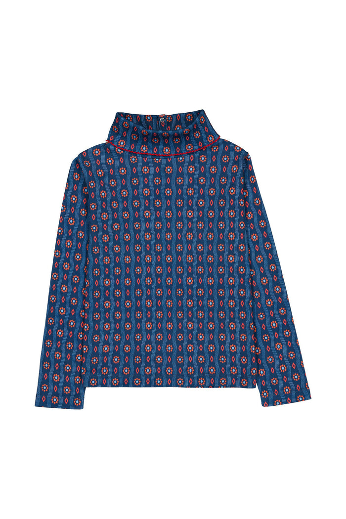 Twiggy Turtleneck in Wavy Navy