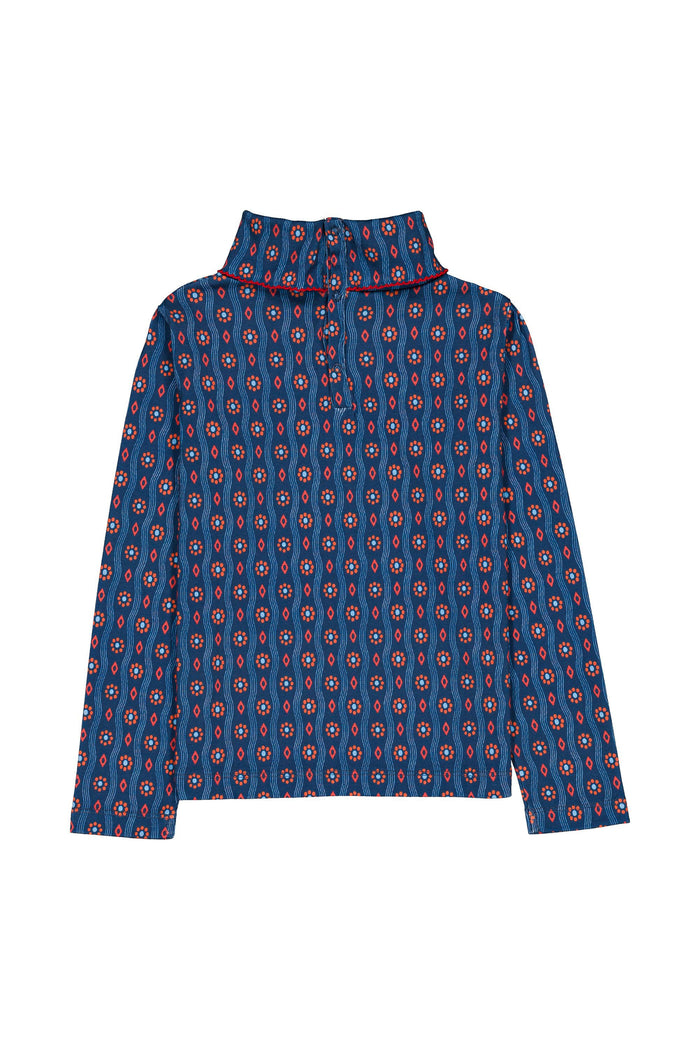 Twiggy Turtleneck in Wavy Navy