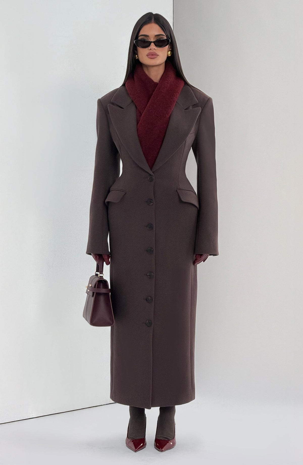 Ursula Coat - Plum Brown