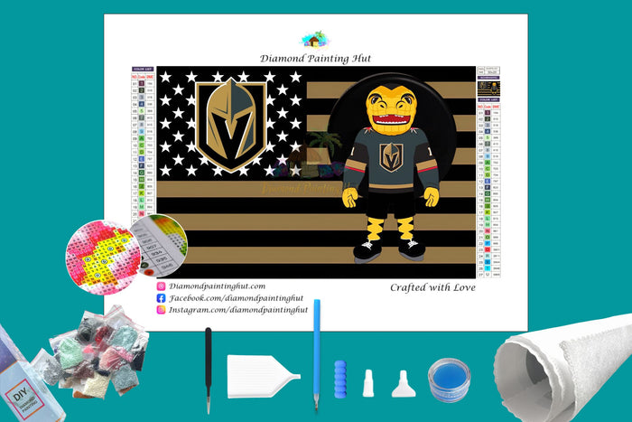 Vegas NHL Mascot Flag Diamond Painting-Diamond Painting Hut