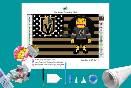 Vegas NHL Mascot Flag Diamond Painting-Diamond Painting Hut