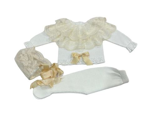 Victoria 3-piece Ivory Knitted Set m