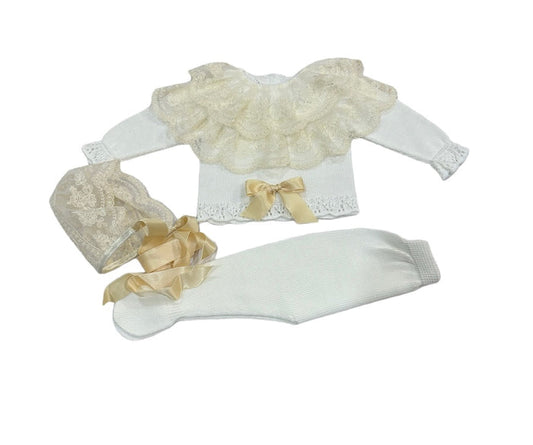 Victoria 3-piece Ivory Knitted Set m