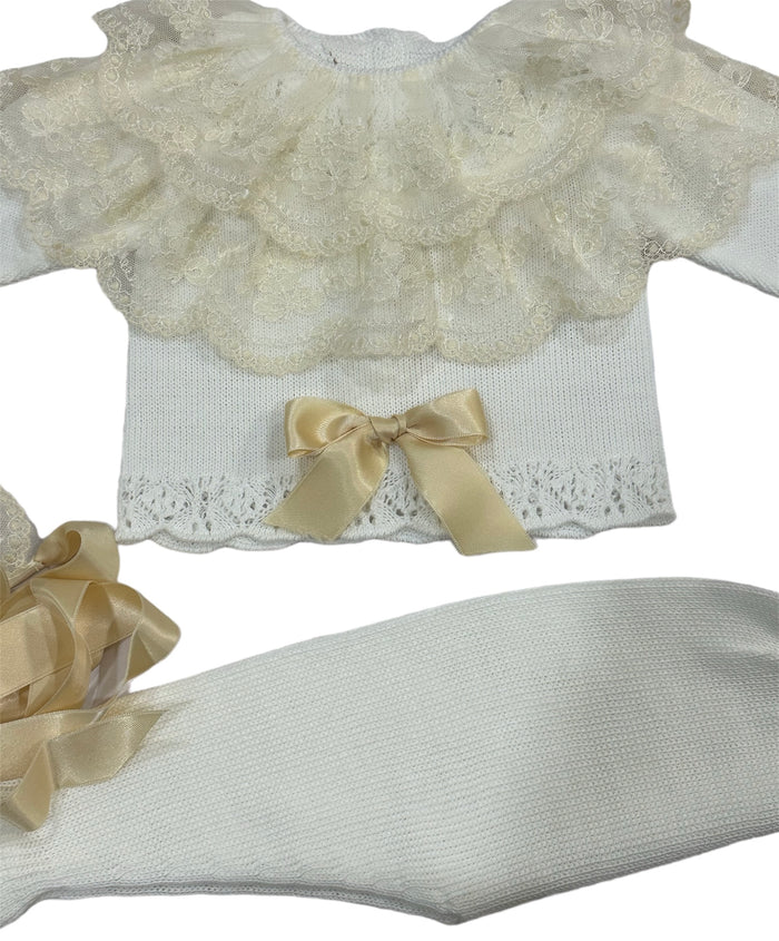 Victoria 3-piece Ivory Knitted Set m