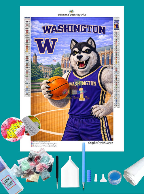 Washington Huskies Mascot Diamond Painting