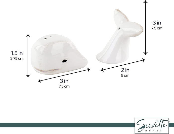 Whale Head Tail Salt & Pepper Shakers