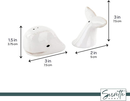 Whale Head Tail Salt & Pepper Shakers