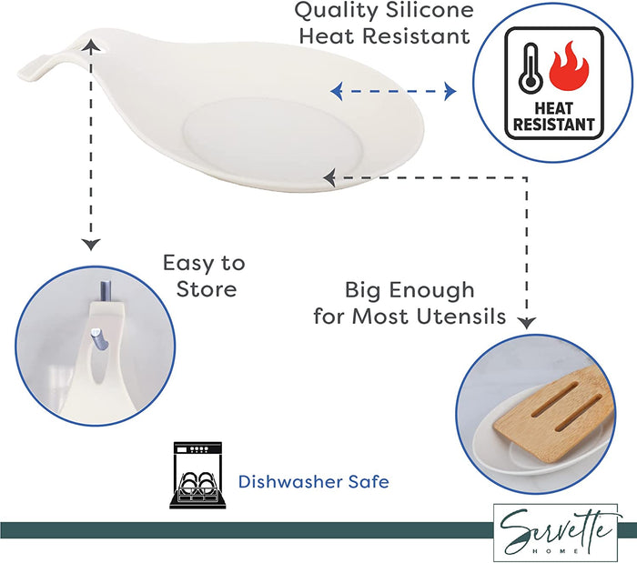 White Silicone Spoon Rest
