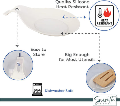 White Silicone Spoon Rest