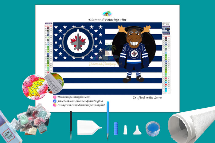 Winnipeg NHL Mascot Flag Diamond Painting-Diamond Painting Hut