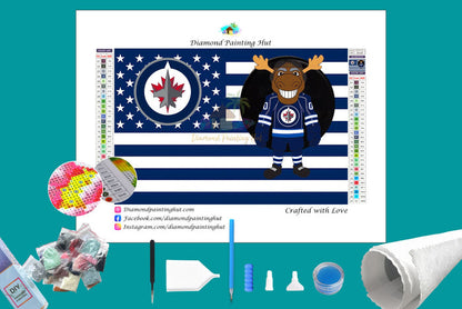 Winnipeg NHL Mascot Flag Diamond Painting-Diamond Painting Hut