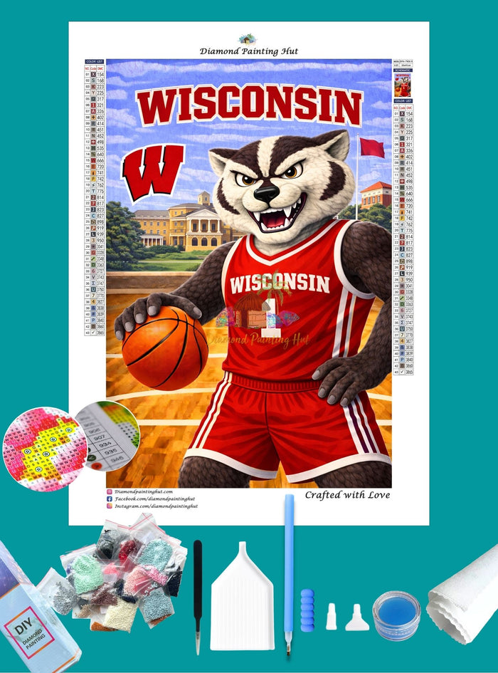 Wisconsin Badgers Mascot Diamond Painting