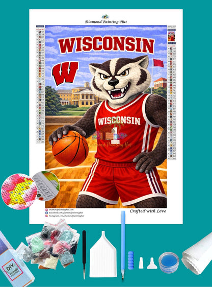 Wisconsin Badgers Mascot Diamond Painting