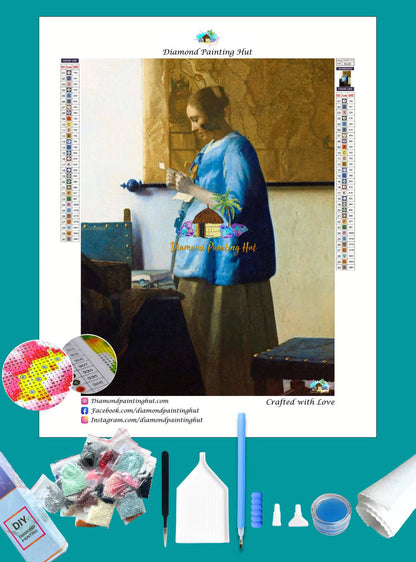 Woman Reading a Letter by Johannes Vermeer Diamond Painting