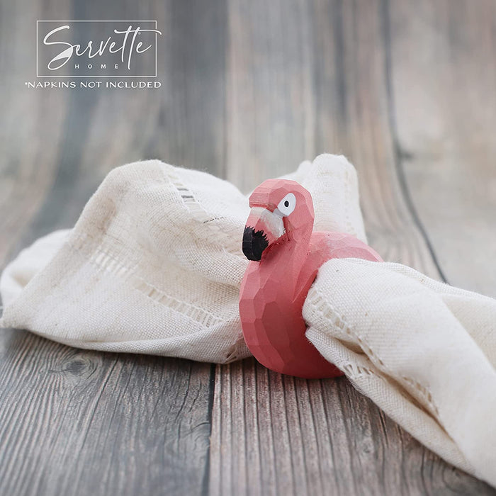 Wooden Flamingo Napkin Rings