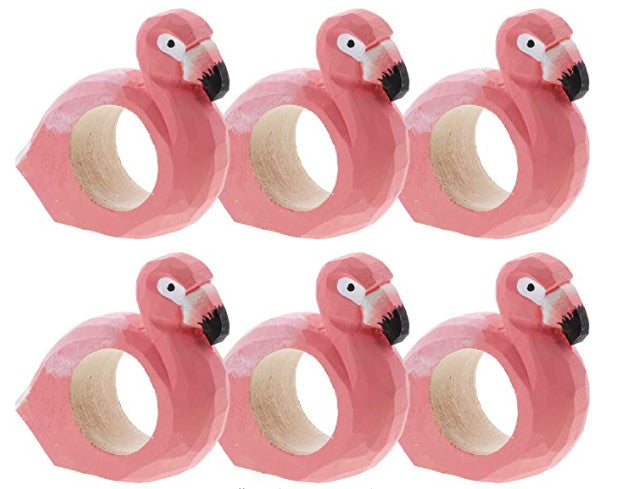 Wooden Flamingo Napkin Rings