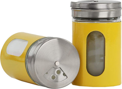 Yellow Retro Salt & Pepper Glass Jar Single Shaker