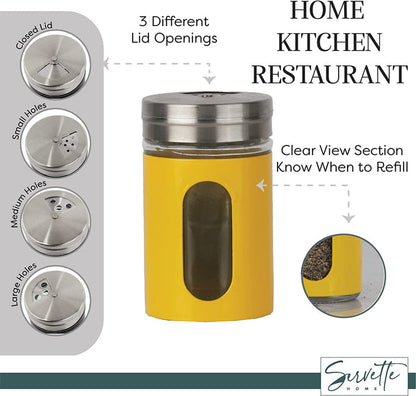 Yellow Retro Salt & Pepper Glass Jar Single Shaker