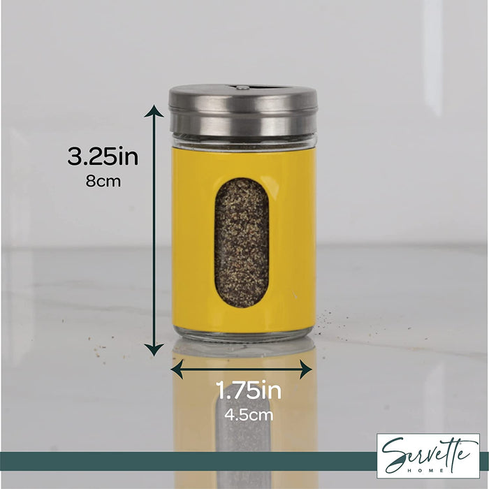 Yellow Retro Salt & Pepper Glass Jar Single Shaker