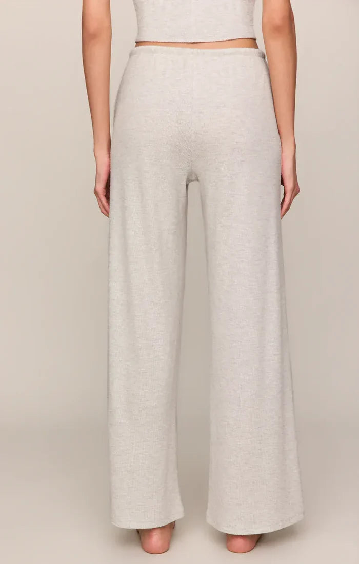 Z Supply Waffle Brushed Thermal Pant in Feather Grey Waffle Lounge Pants | Women's Wide Leg Thermal Pants Bottoms